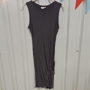 Sugarlips Gray Ruched Asymmetrical Sheath Dress